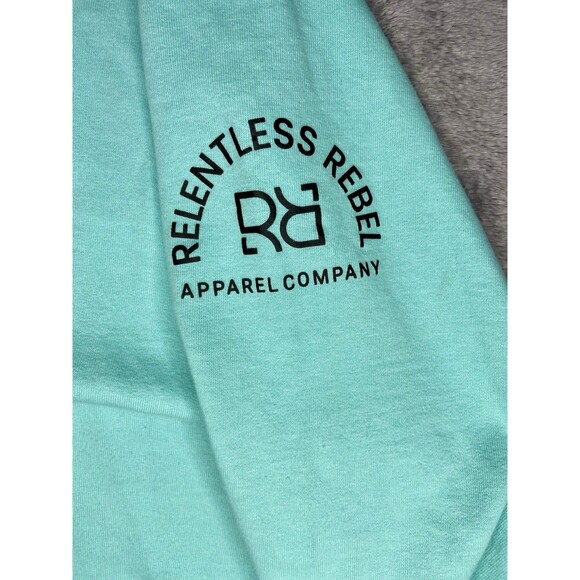 Relentless Rebel Apparel Crewneck Sweatshirt XL Aqua Blue Motivational Graphic - Picture 5 of 9